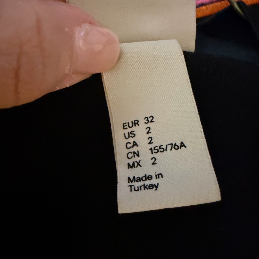 H&M Black Bomber Jacket with Orange & Teal Flamingo Embroidery - Picture 3 of 3